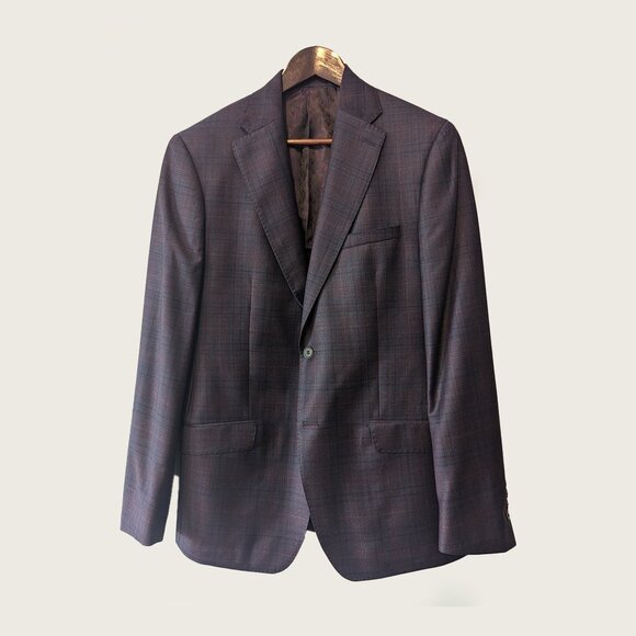 PSYCHO BUNNY - Burgundy check jacket - Sz 42R - Picture 1 of 10